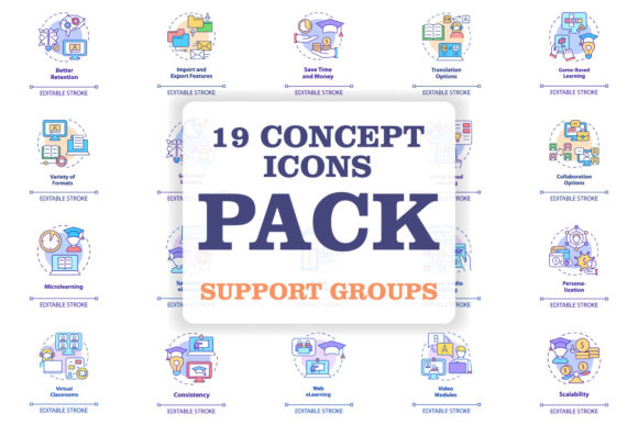 Download Elearning Platform and Techniques Icons - Elearning Collection