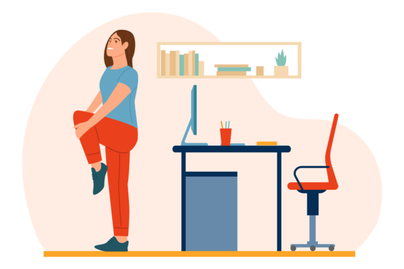 Download Workplace Workout People. Woman Doing Sp - Workplace Collection