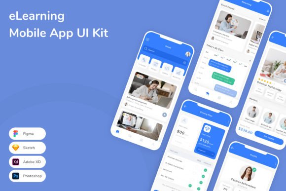Download ELearning Mobile App UI Kit - Elearning Collection